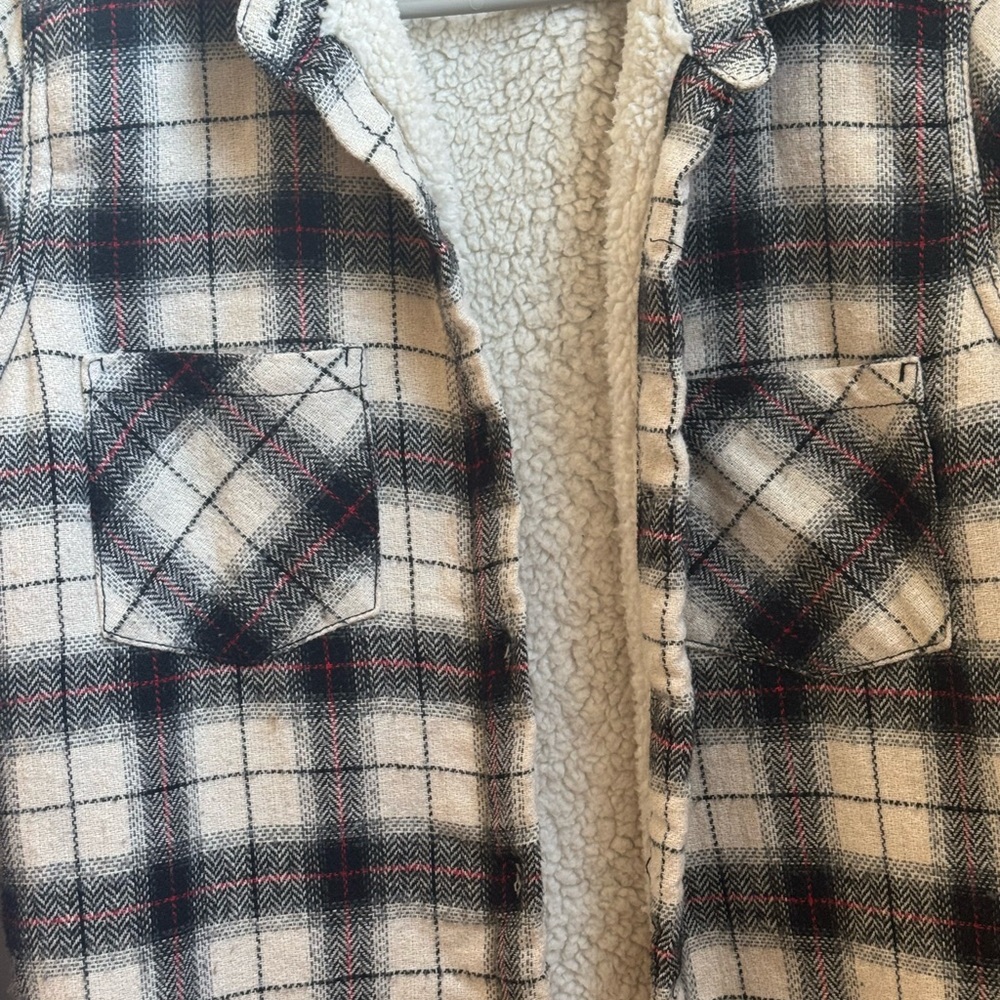 Plaid Sherpa-Lined Jacket